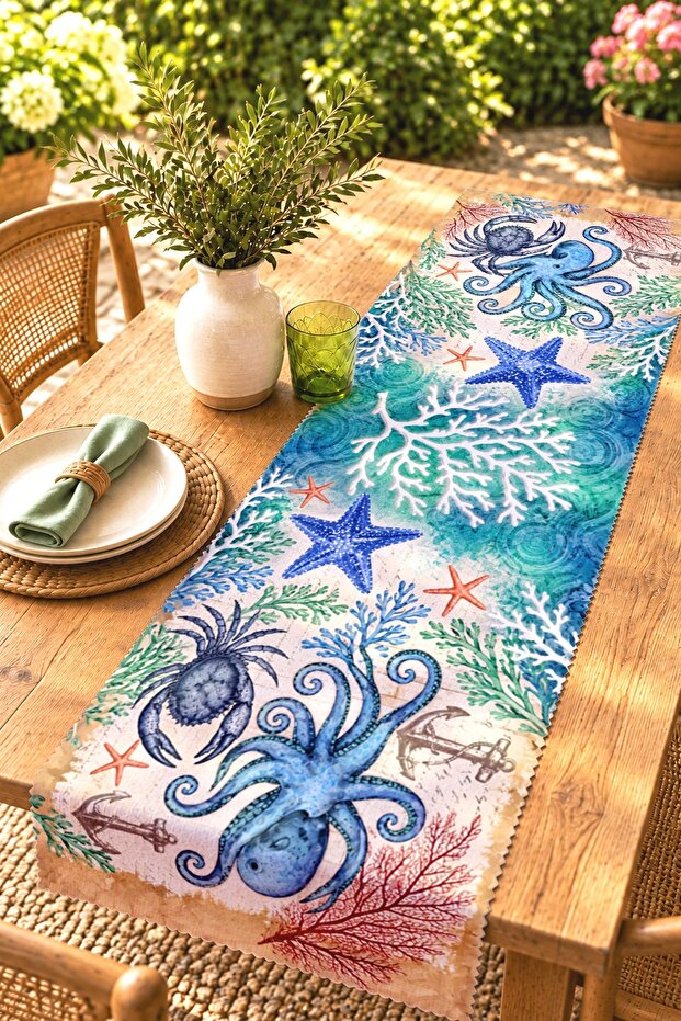 Sea Animals Patterned Runner/Tablecloth/Placemat