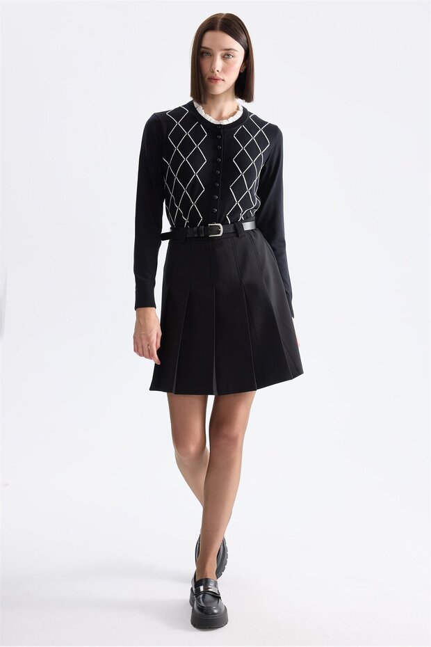 Ekol Belted Pleated Mini