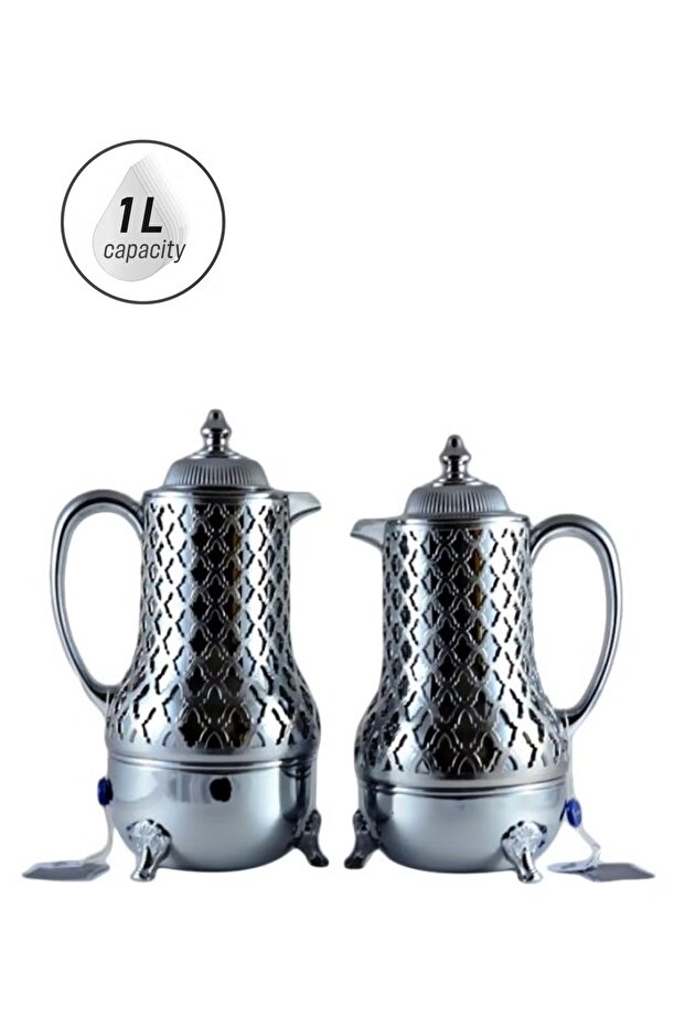2-Piece Tea And Coffee Flask Set Silver