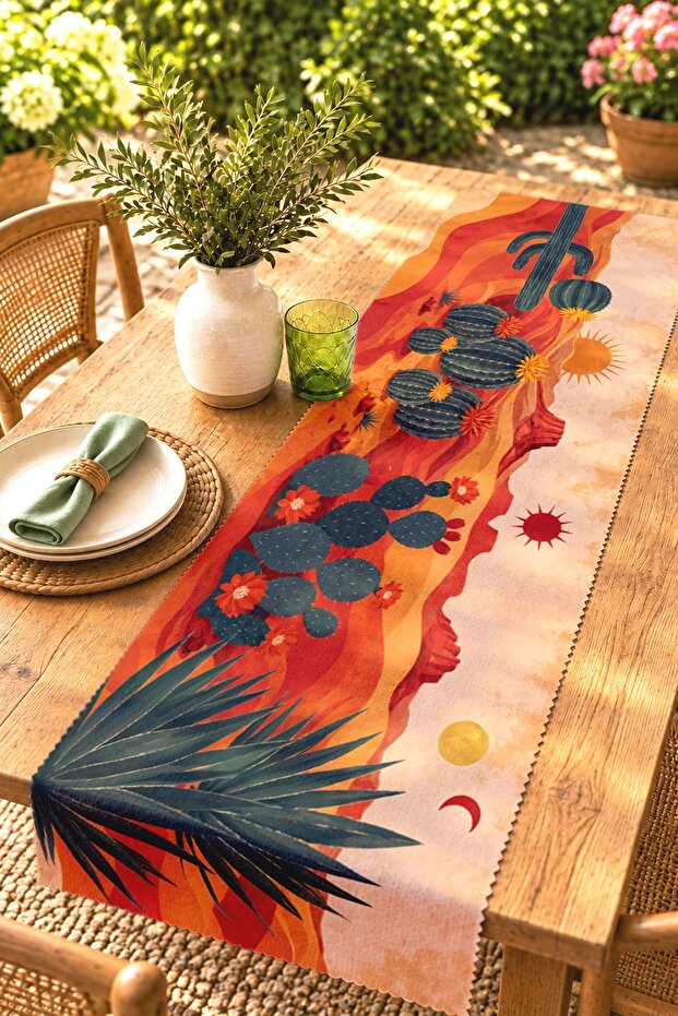 Desert Cacti Patterned Runner / Tablecloth / Placemat