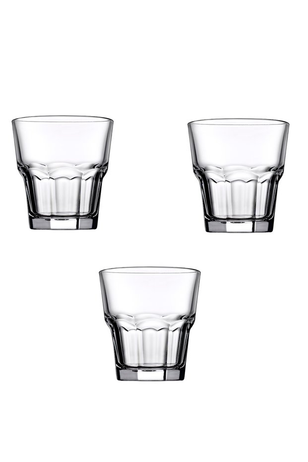 3 Pieces Casablanca Whisky Glass Set 245 Ml, 89 Mm, 84 Mm, Clear
