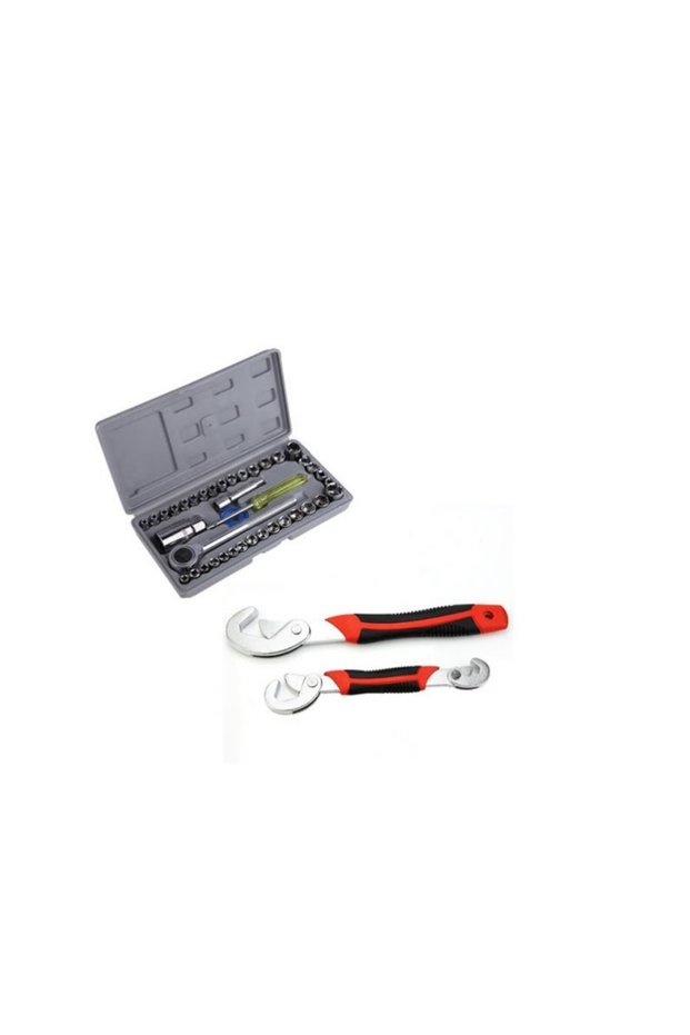 40-piece Socket Wrench Set + 2 Universal Snap Grip Wrenches Set