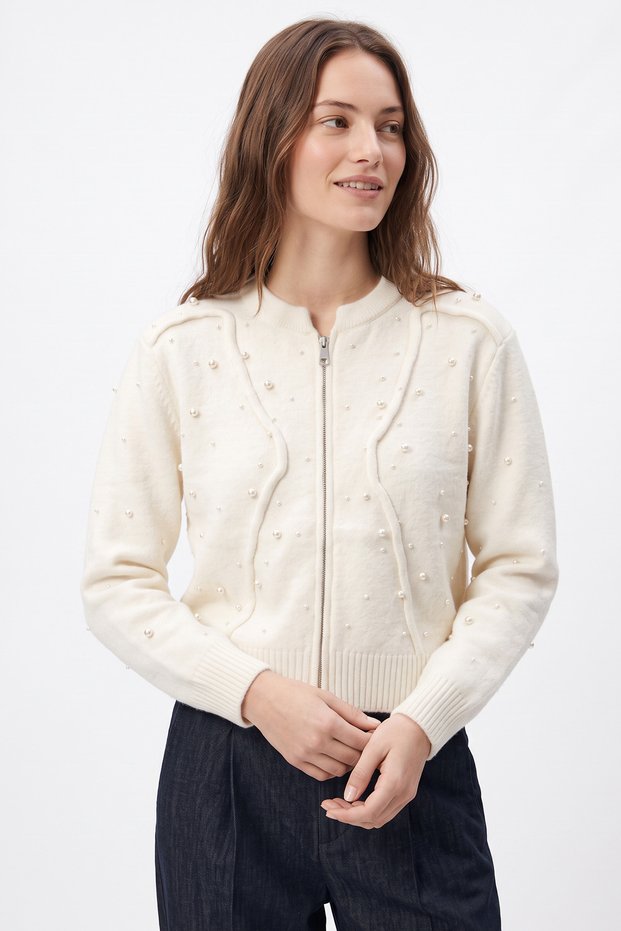 Pearl Knitwear Cardigan T2605 - Ecru