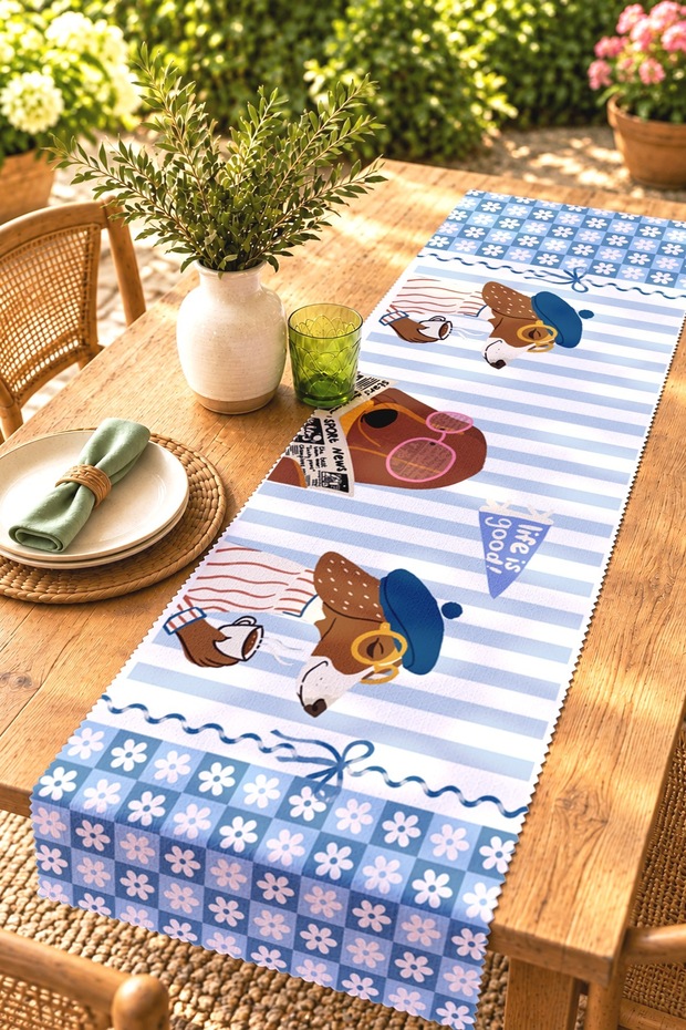 Senior Dog Patterned Runner / Tablecloth / Placemat