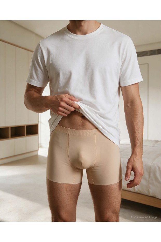 Men's Ten Spandex High Stretch Fabric, Seamless, Smooth, Light and Soft Boxer