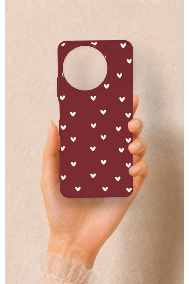 Realme 11 Compatible White Mini Heart Pattern Silicone Case