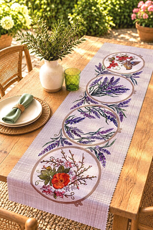Kasnak Cross-Stitch Patterned Runner / Tablecloth / Placemat
