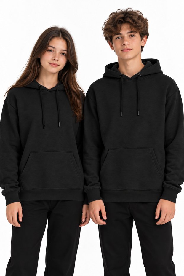 27510-26 Unisex Hooded Kangaroo Pocket 3 Thread Raster Sweatshirt 9-12 Years