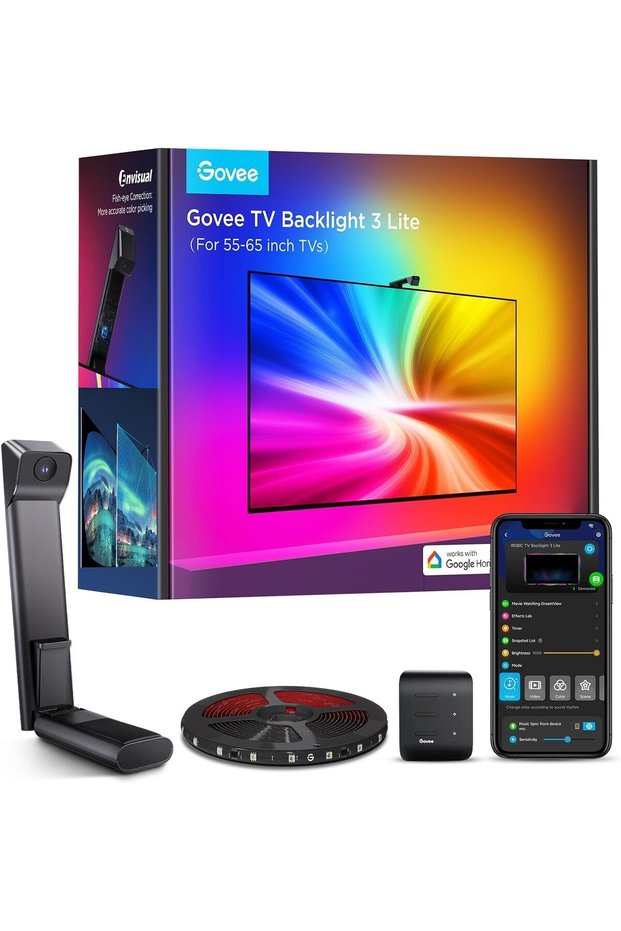 TV Backlight 3 Lite with Fish-Eye Korr for 55-65 Inch TVs