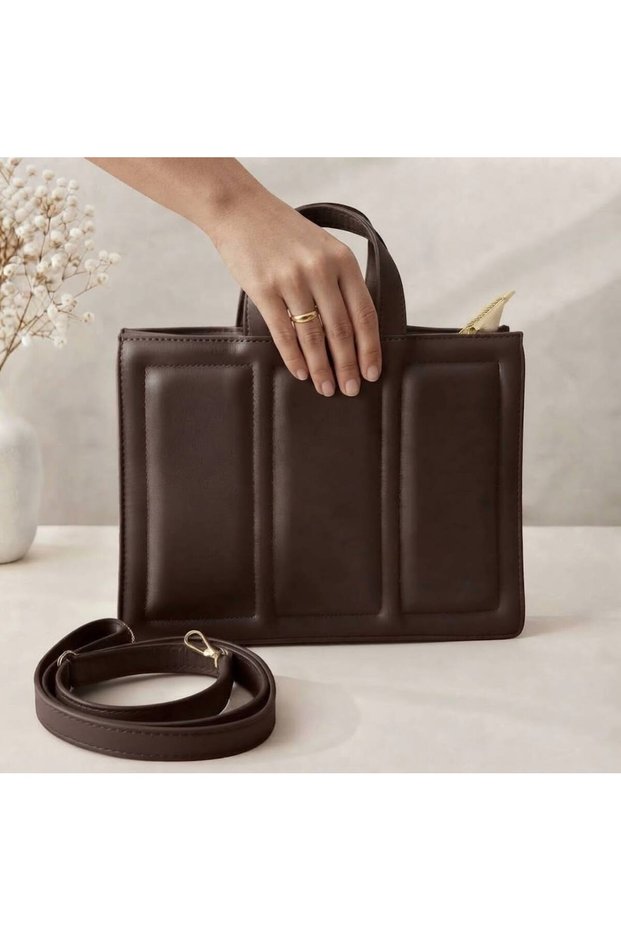 Urban Chic Designed Zippered Shoulder and Hand Bag with Strap