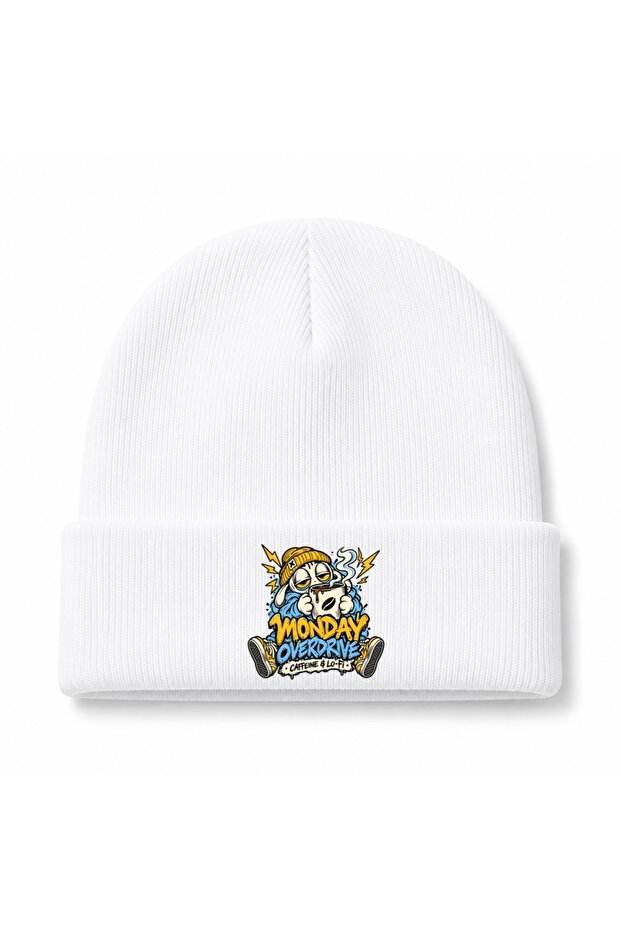 Monday Overdrive Caffeine & Lo-Fi Sleepy Bunny Graphic Beanie