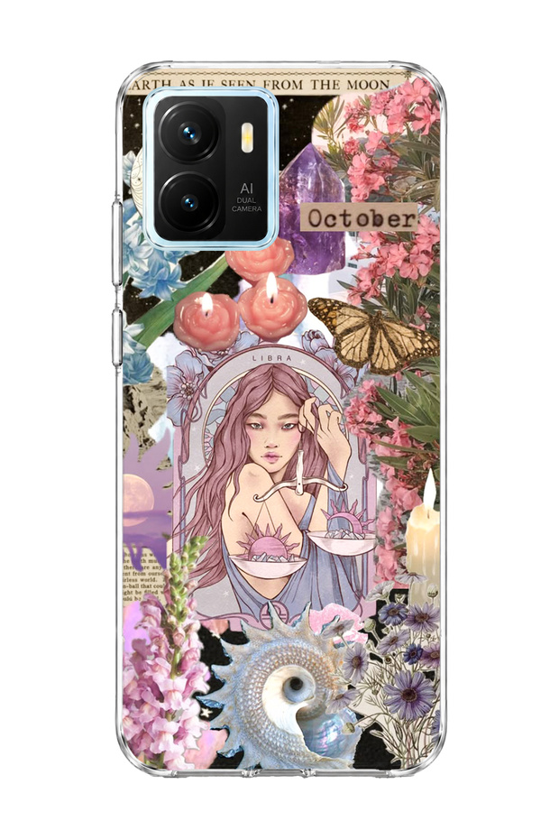 Vivo Y15S Compatible Libra Sign Printed Transparent Phone Case