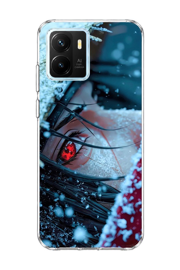 Vivo Y15S Compatible Anime Red Eye Printed Transparent Phone Case