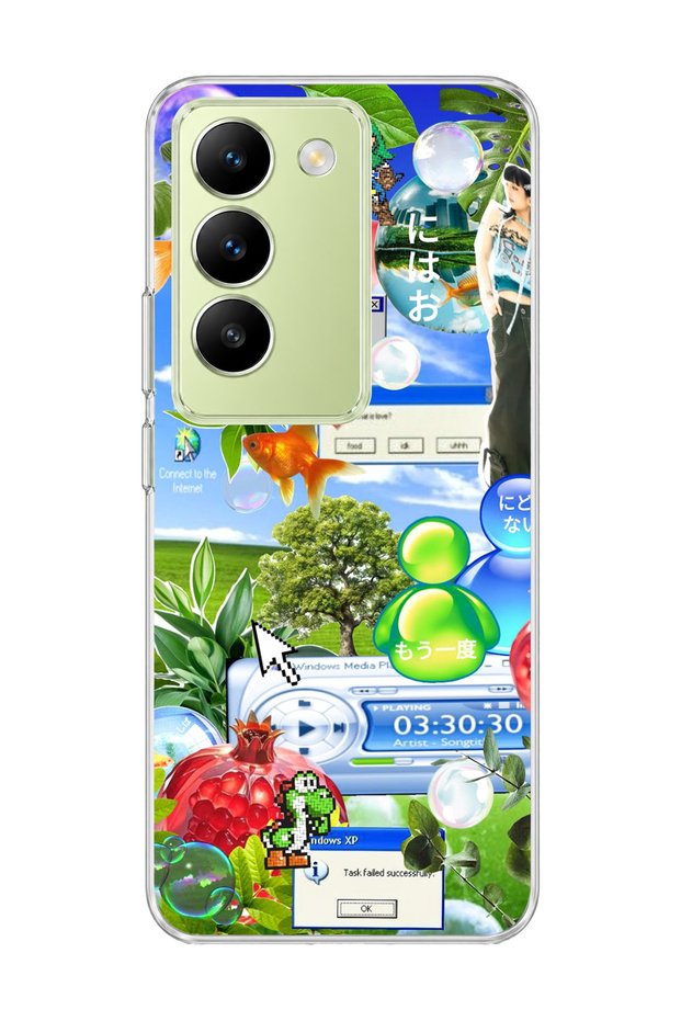 Vivo V30 Lite 4g Compatible Green Nature Desktop Printed Transparent Phone Case