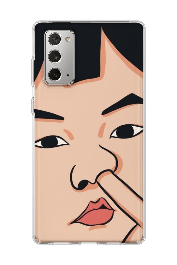 Samsung Galaxy Note 20 Compatible Funny Face Nose Printed Transparent Phone Case