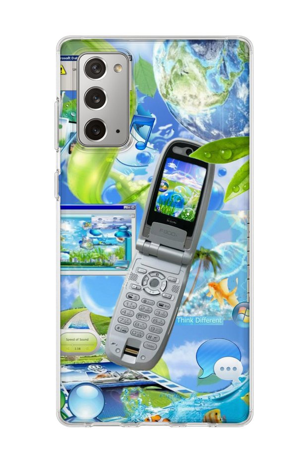 Samsung Galaxy Note 20 Compatible Flip Phone Nature Printed Transparent Phone Case