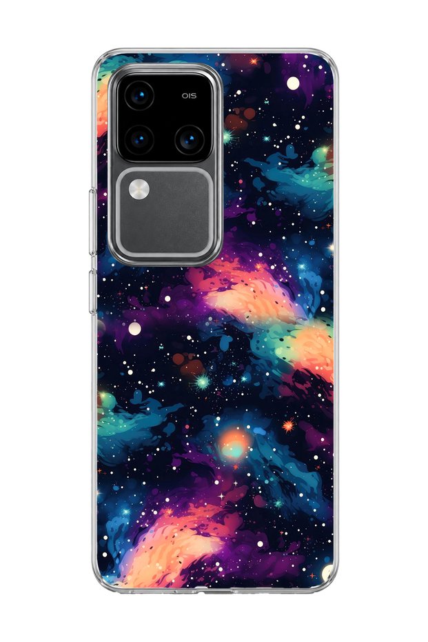 Vivo V30 5g Compatible Colorful Galaxy Printed Transparent Phone Case