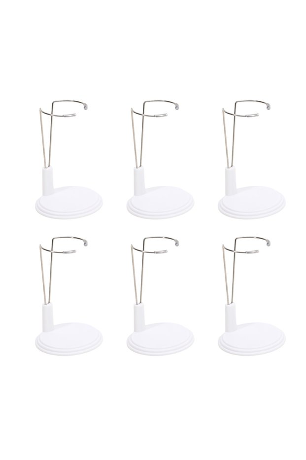 White-6Pcs 3/6Pcs Metal Bracket Stand Support For 15cm Dolls Furniture Prop Up Dolls Toy Stand Home