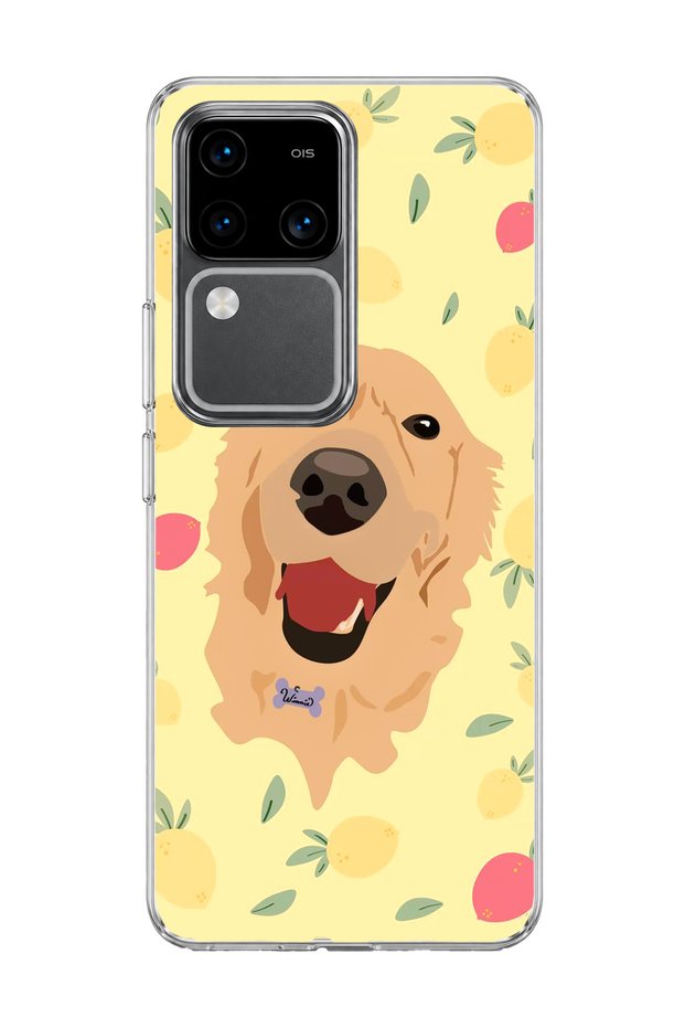 Vivo V30 5g Compatible Yellow Dog Lemon Printed Transparent Phone Case