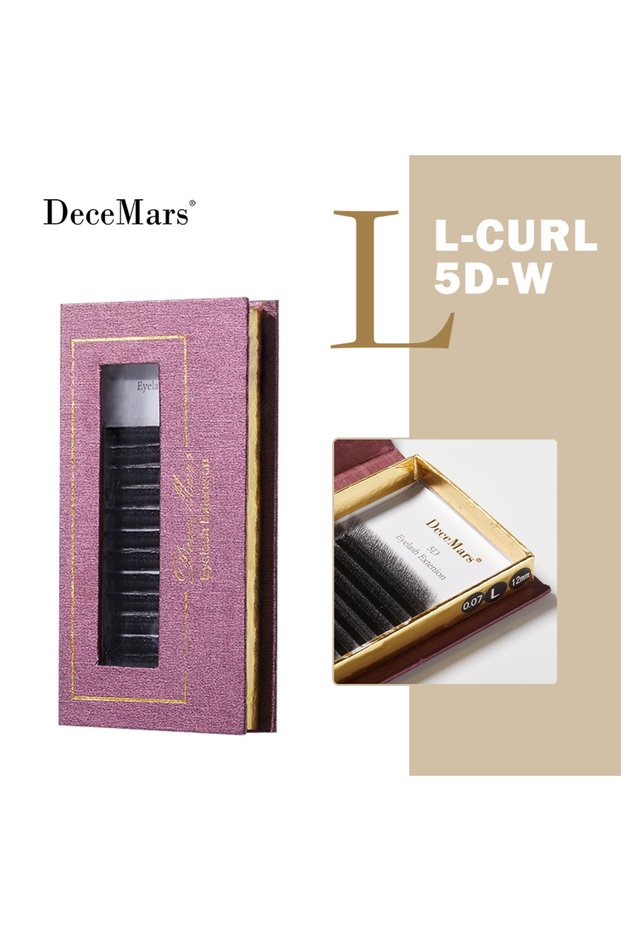 10mm 0.07mm 5D L Black DeceMars L-curl M Curl YY 3D 4D 5D 6D Eyelash Extension 12 Lines for Makeup