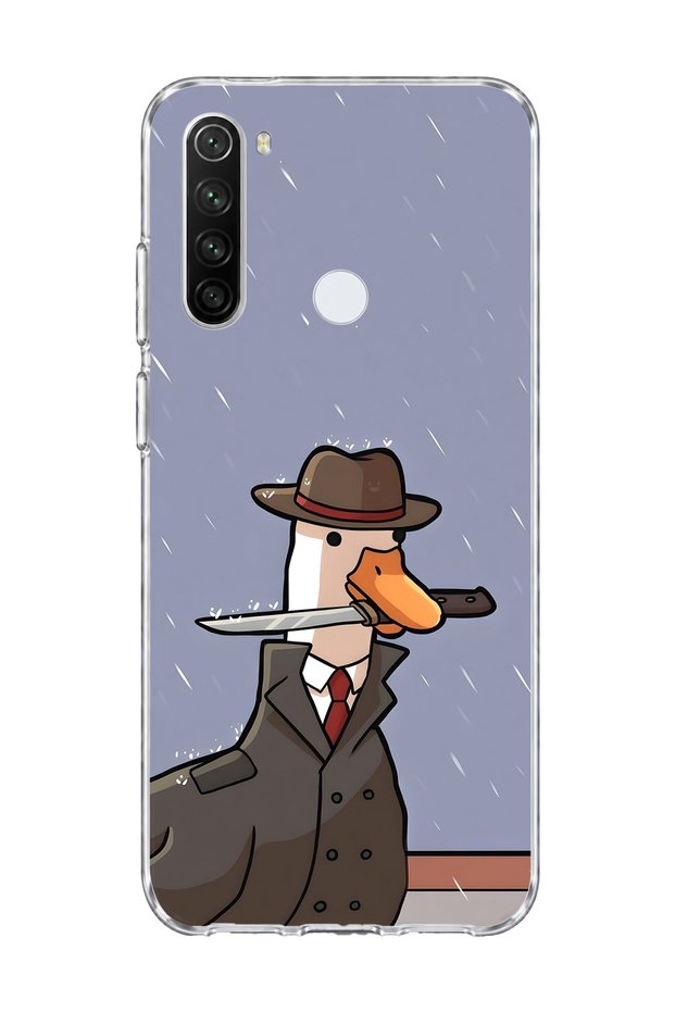 Redmi Note 8 Compatible Hat Detective Goose Printed Transparent Phone Case