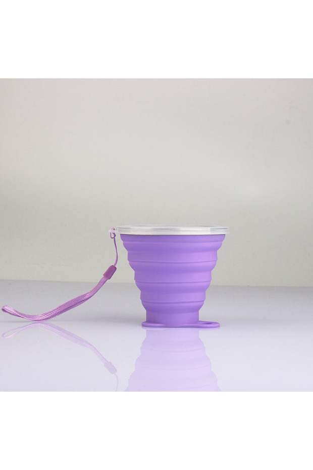 270ml Purple Silicone Foldable Cup Collapsible Telescopic Cute Water Bottle Outdoor Travel Children
