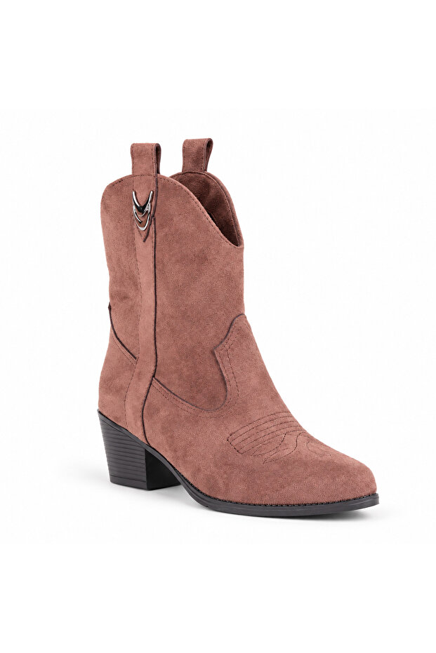 Ravella Western Look Pointed Toe Women's Short Boots