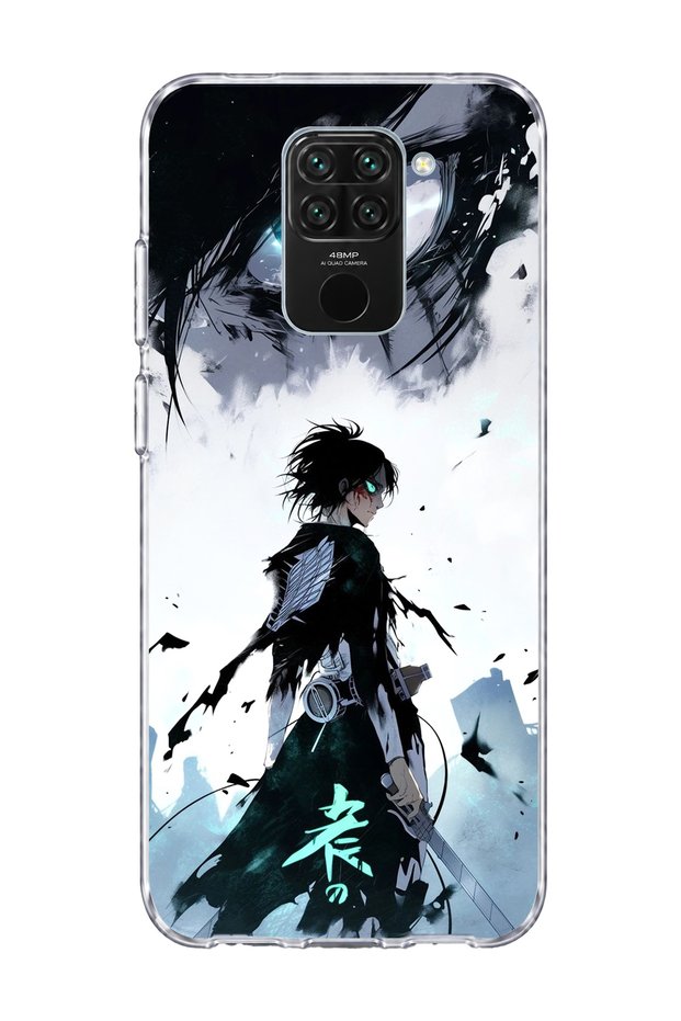 Redmi Note 9 Compatible Anime Turquoise Eye Printed Transparent Phone Case