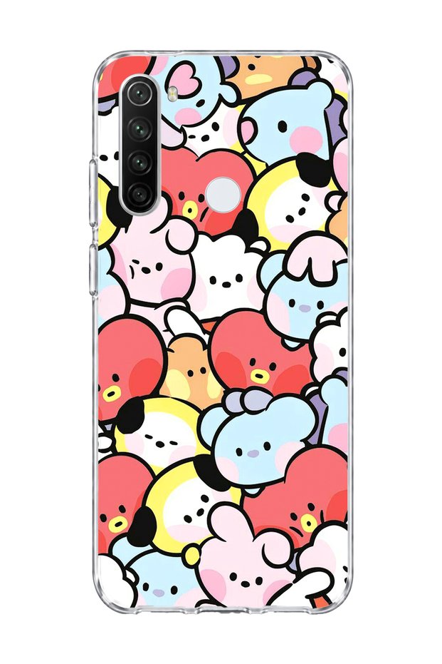 Redmi Note 8 Compatible Cute Colorful Characters Printed Transparent Phone Case