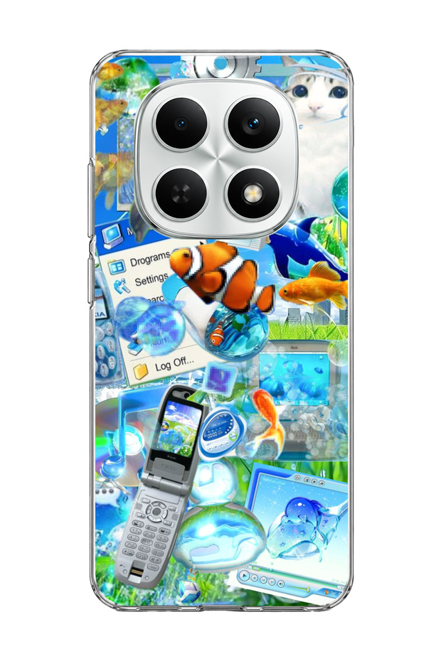 Redmi Note 15 4g Compatible Clownfish Cat Printed Transparent Phone Case