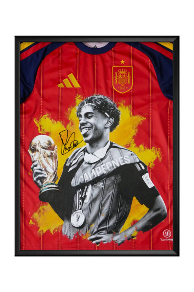 Lamine Yamal Spain 2026 World Cup Framed Poster with Printed Autograph 30x40cm - Football Memorabilia, Soccer Collectible, Gift for Fans , Man Cave