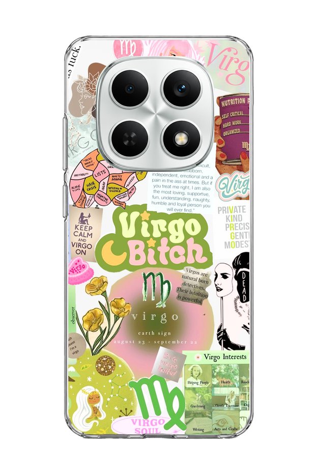 Redmi Note 15 4g Compatible Virgo Sign Printed Transparent Phone Case