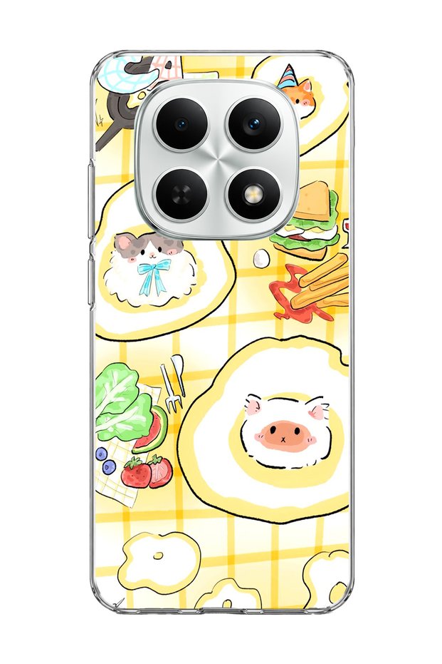 Redmi Note 15 4g Compatible Cat in the Field Egg Printed Transparent Phone Case