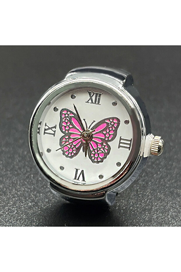 rose Hot Male and Female Couples Simple Atmosphere All-Match Quartz Ring Watch Butterfly Roman Numer
