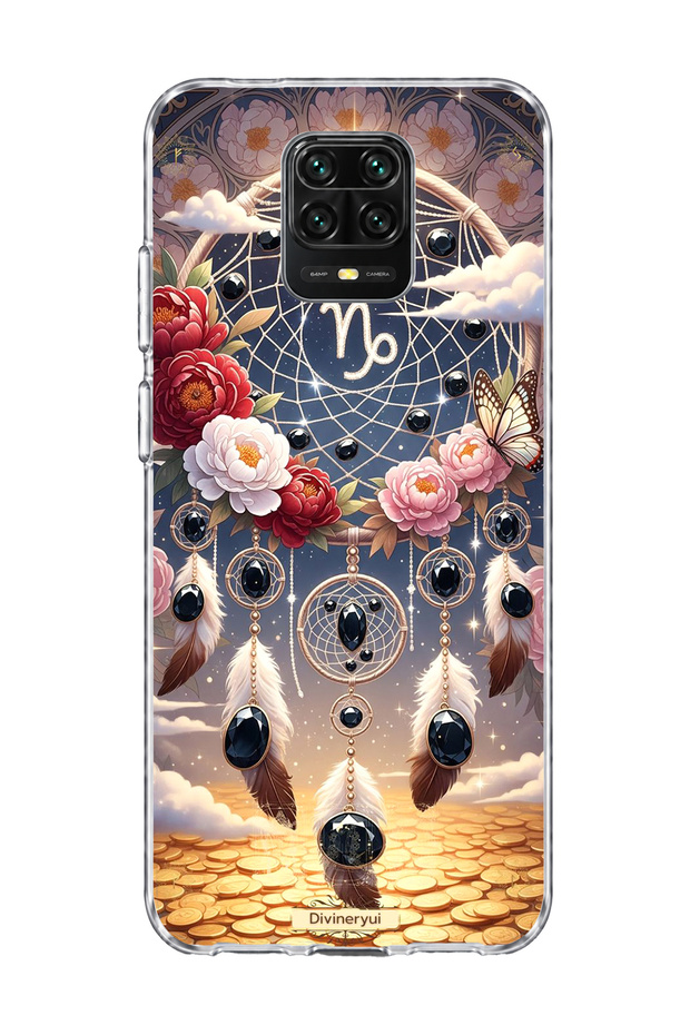 Redmi Note 9 Pro Compatible Capricorn Sign Printed Transparent Phone Case