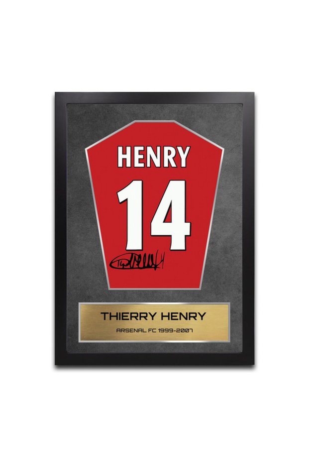 Thierry Henry Arsenal with Printed Autograph Framed Poster 21x30cm - Football Memorabilia Wall Art, Soccer Gift for Football Fans