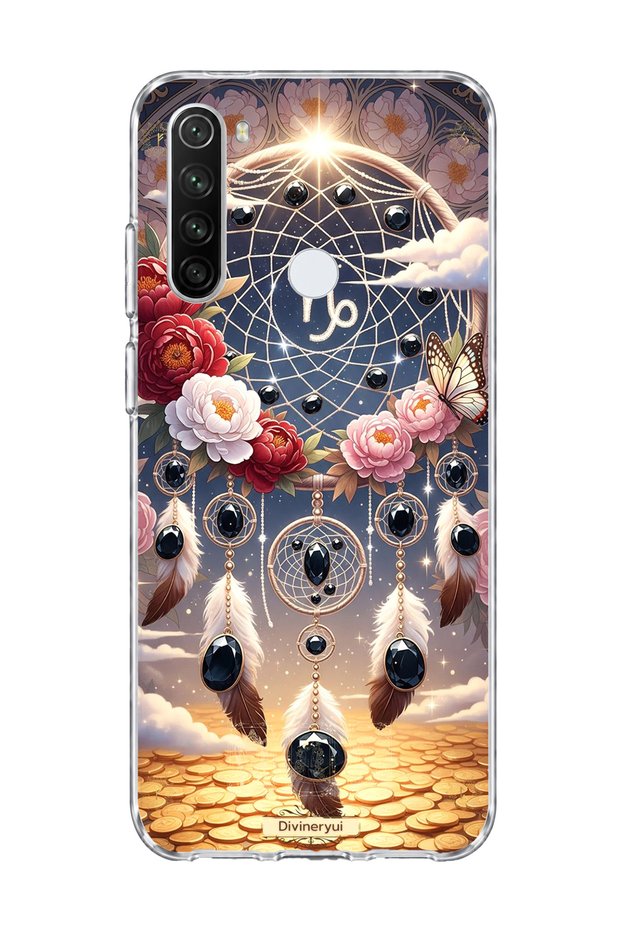 Redmi Note 8 Compatible Capricorn Sign Printed Transparent Phone Case