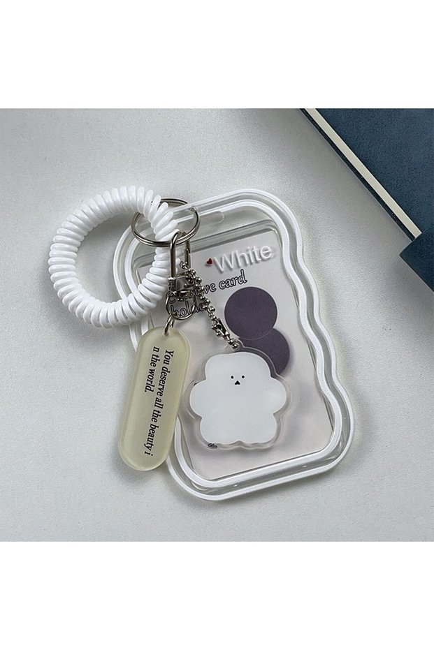 white transparent Transparent Card Holder Student Bus Campus Meal Card, 3-inch Polaroid Card Holder,