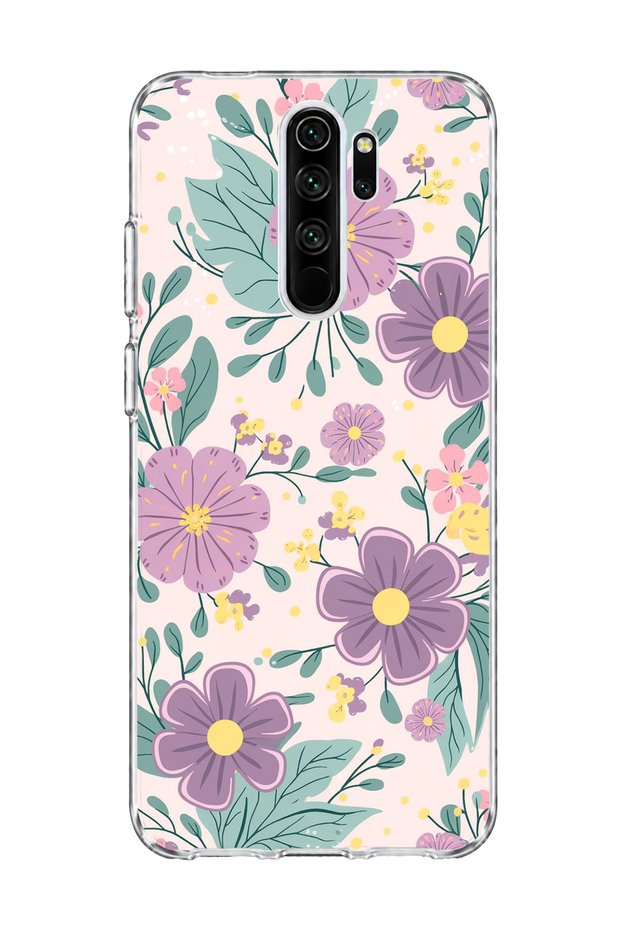 Redmi Note 8 Pro Compatible Lilac Flower Pastel Printed Transparent Phone Case