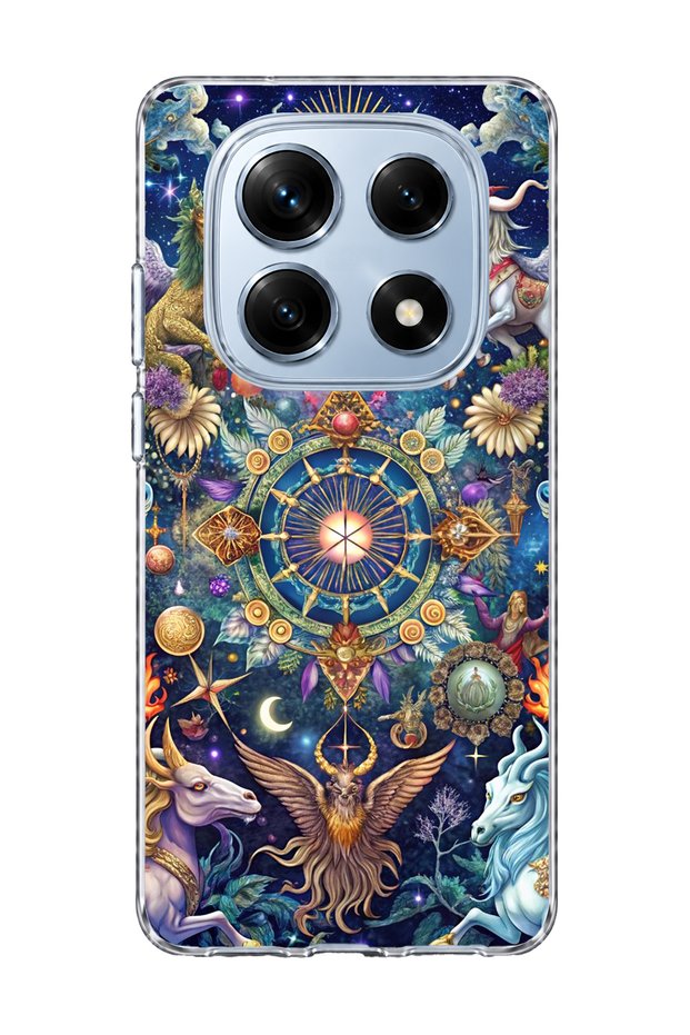 Redmi Note 14 Pro 4g Compatible Signs Wheel Printed Transparent Phone Case