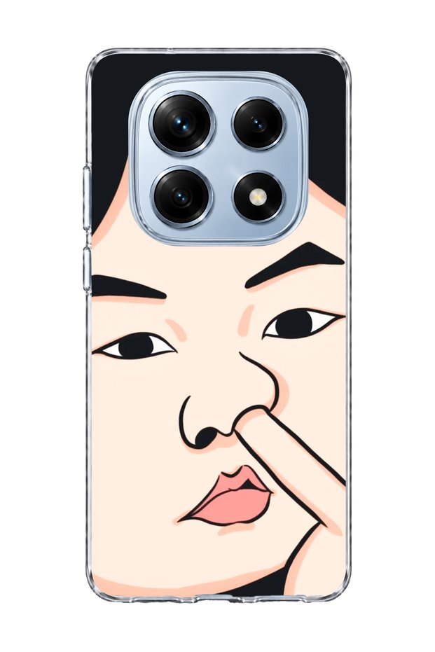 Redmi Note 14 Pro 4g Compatible Funny Face Nose Printed Transparent Phone Case