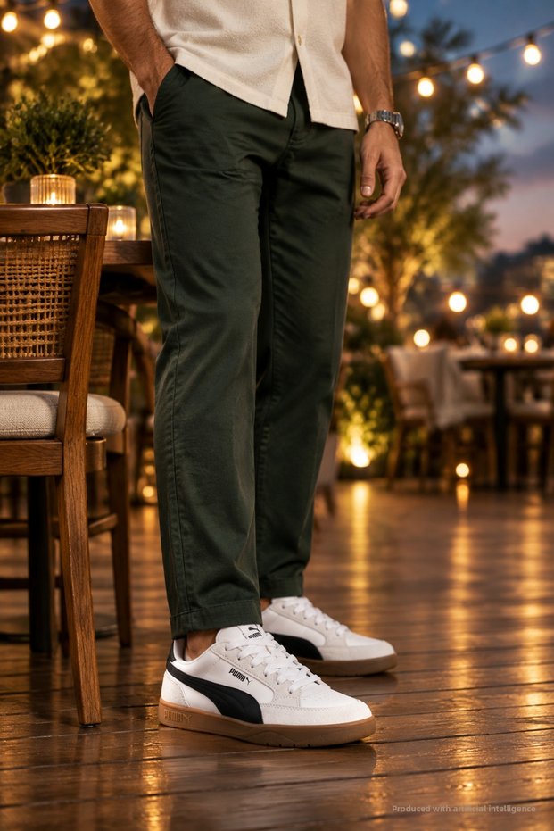 Pr-1520 White Black Men's Casual Sneaker Daily Comfortable Sports Shoes