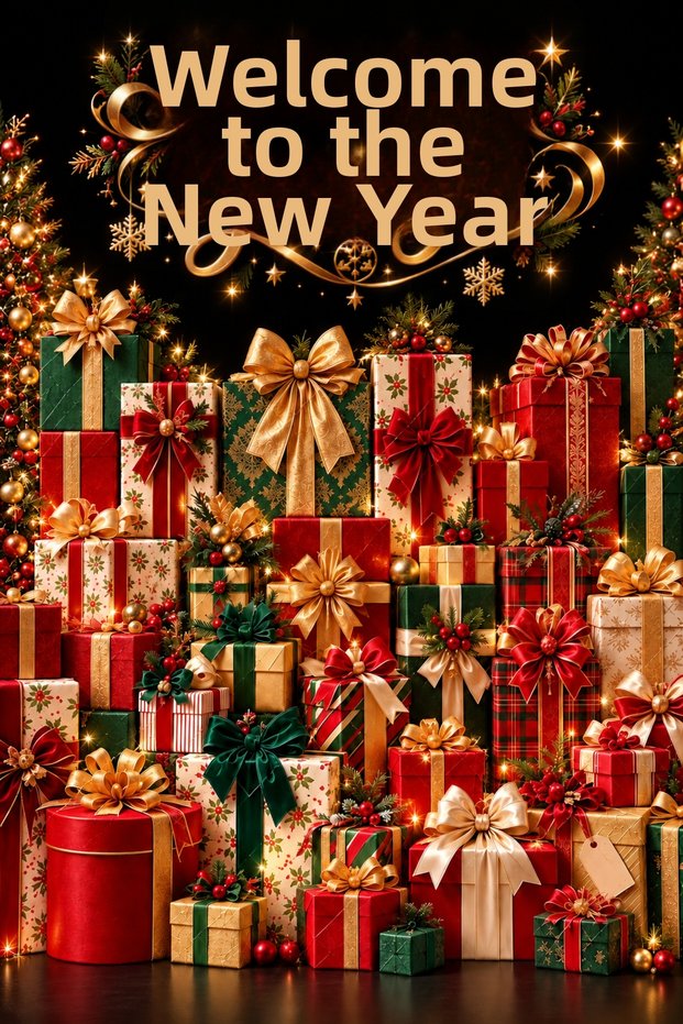 New Year Themed, Welcome New Year, Photo Shoot, Celebration, School Event Fabric Backdrop