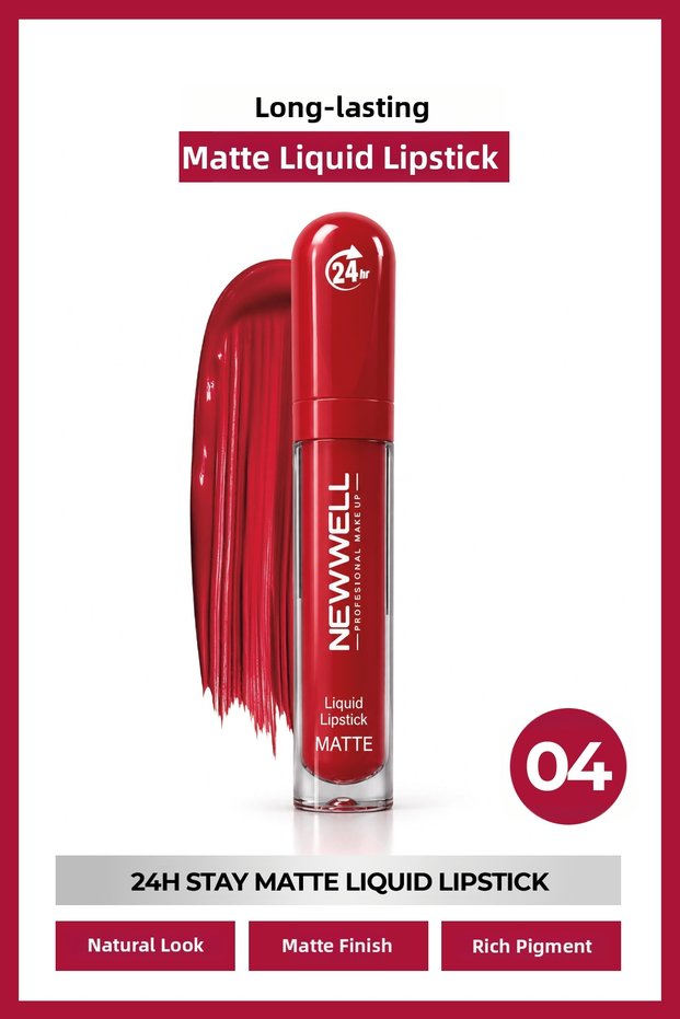 24H Stay Matte Liquid Lipstick Permanent Matte Liquid Lipstick 04 5.5 ml