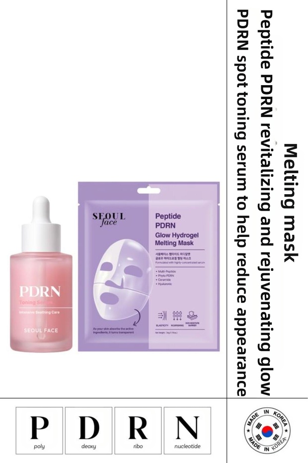 Anti-Aging Anti-Blemish Moisturizer Pdrn Toning Serum 30 ml and Pdrn Peptide Mask 34 Gr