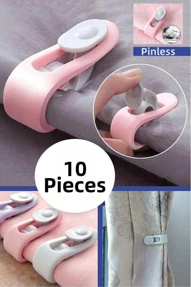 10 Pieces of Needle-Free Quilt Sheet and Curtain Holder Stabilizer Non-Slip Duvet Cover Organizer Clips