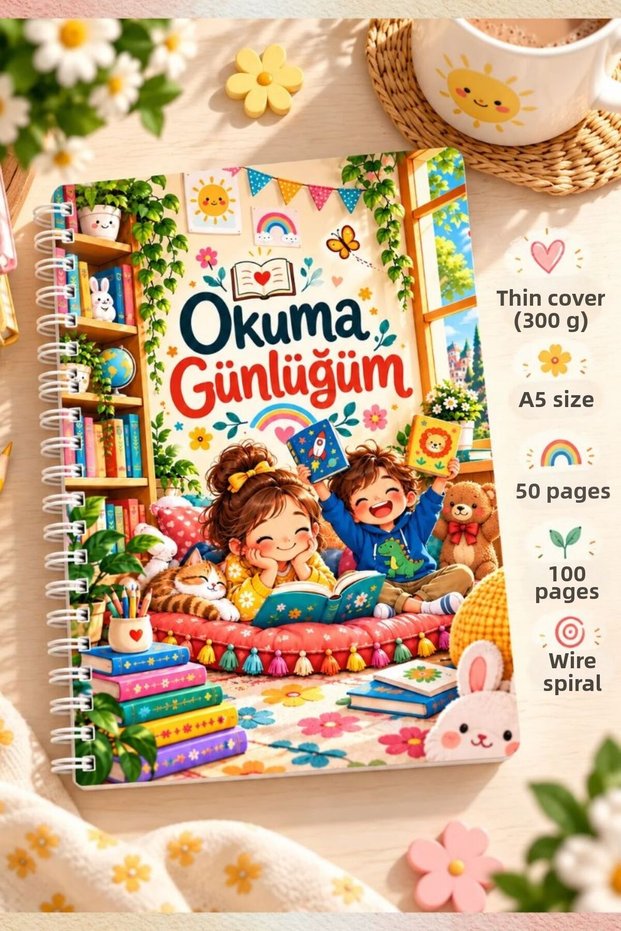My Reading Journal for Kids/Book Tracking and Assessment Notebook/A5 Spiral Bound/Fine Cover
