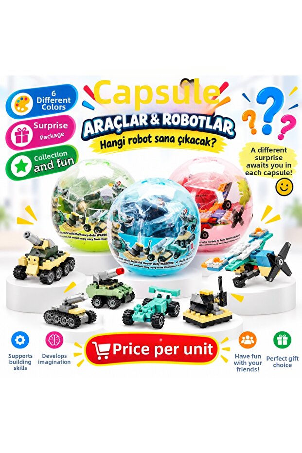5245 Capsule Vehicles and Robots Surprise Package 24D (Price Is for One Item)