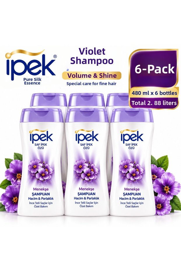 Pure Essence Violet Shampoo Volume and Shine 480 ml X 6 Pieces