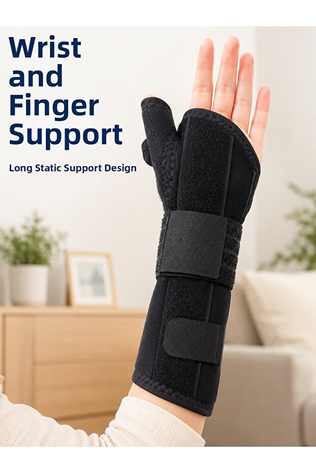 Thumb and Hand Wrist Support Brace with Metal Support and Adjustable Velcro Wristband -